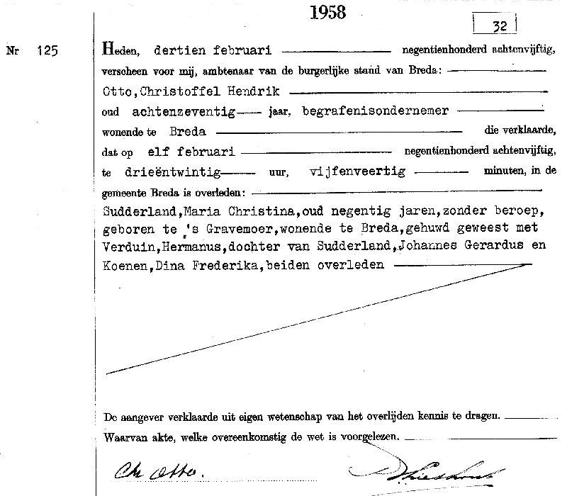 19580213 ovl akte 125 Maria C Sudderland wd H Verduin
